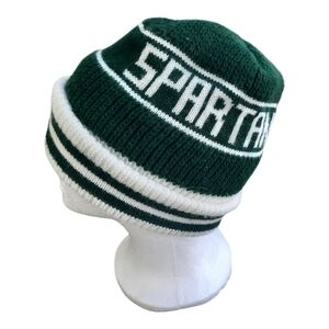Vintage Michigan State University MSU Spartans fold over knit stocking hat